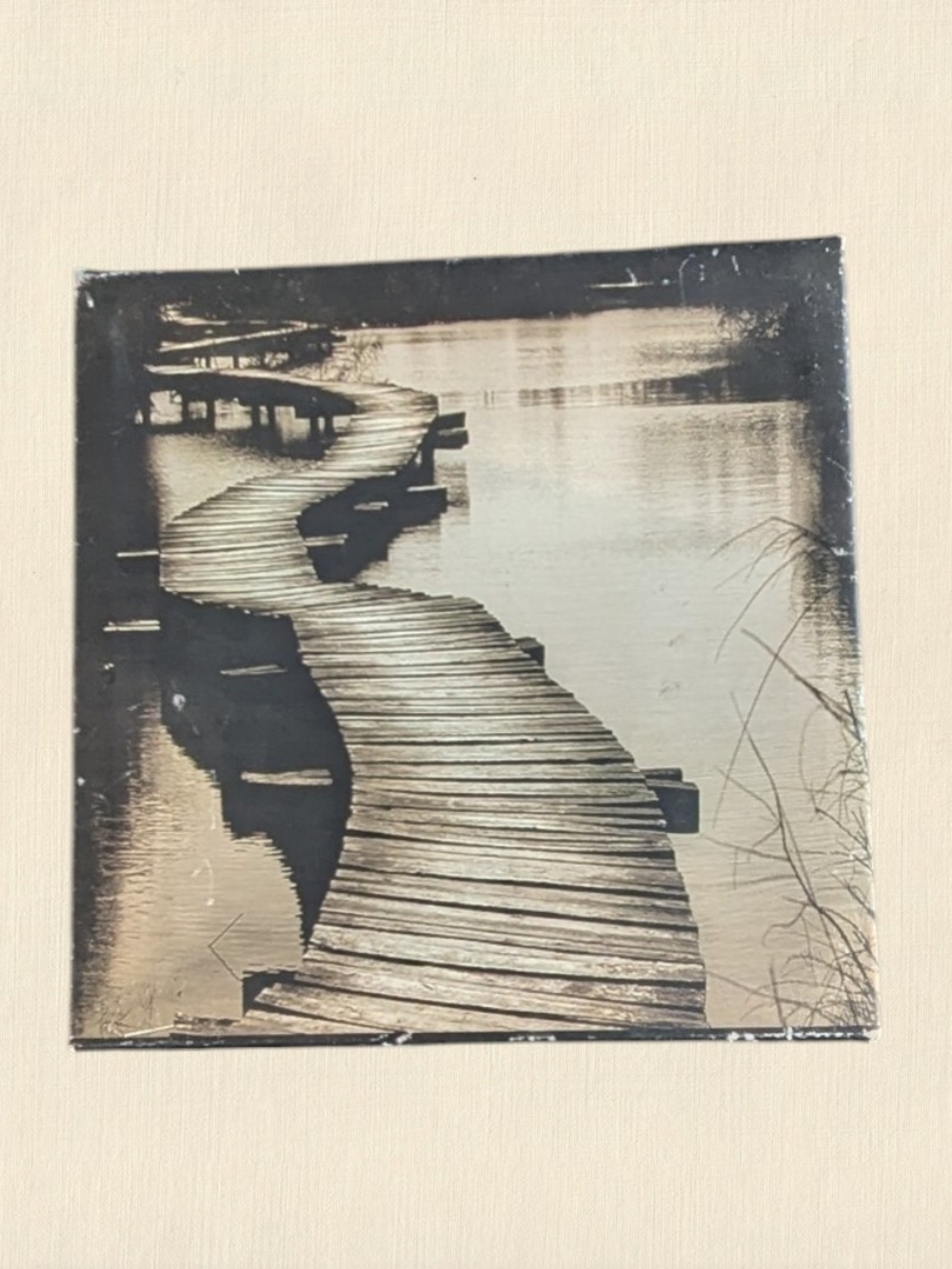 Rustic Curved Boardwalk Wall Art - Neutral Tones